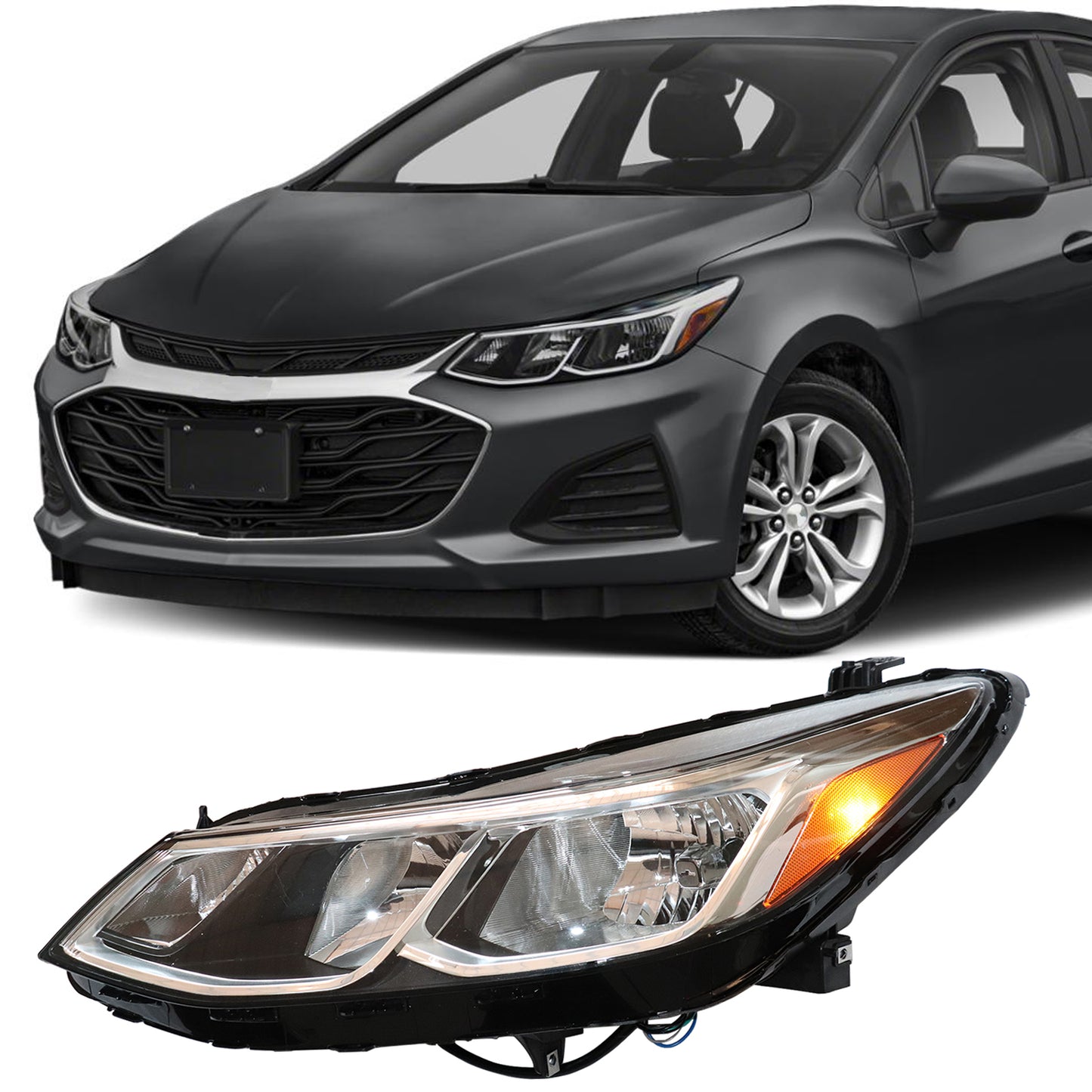 HWLMPS - For 2016-2019 Cruze Halogen Headlight W/O DRL