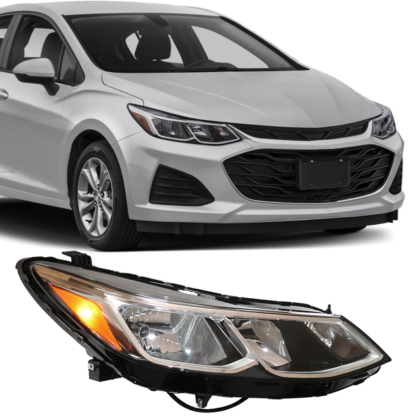 HWLMPS - For 2016-2019 Cruze Halogen Headlight W/O DRL