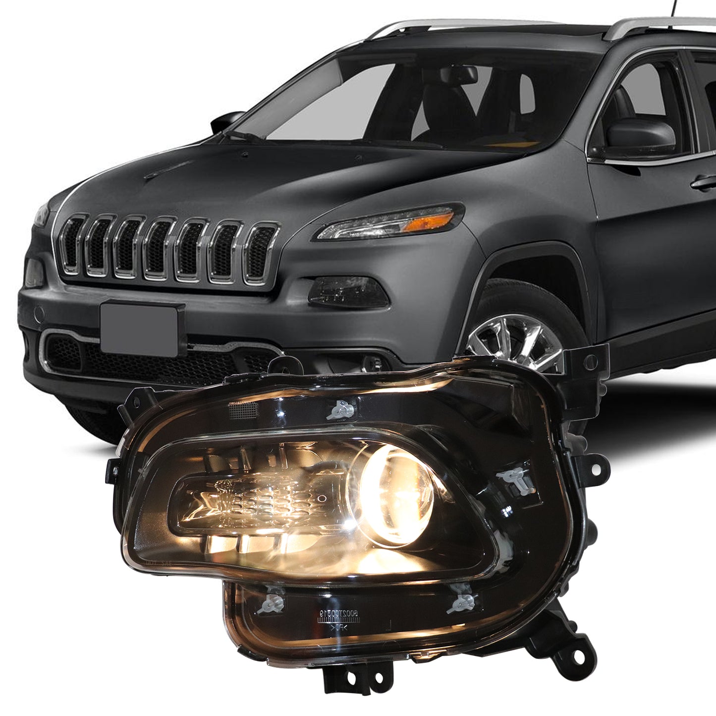 HWLMPS - For 2014-2018 Cherokee Halogen Headlights Assembly(W/DOT&SAE)