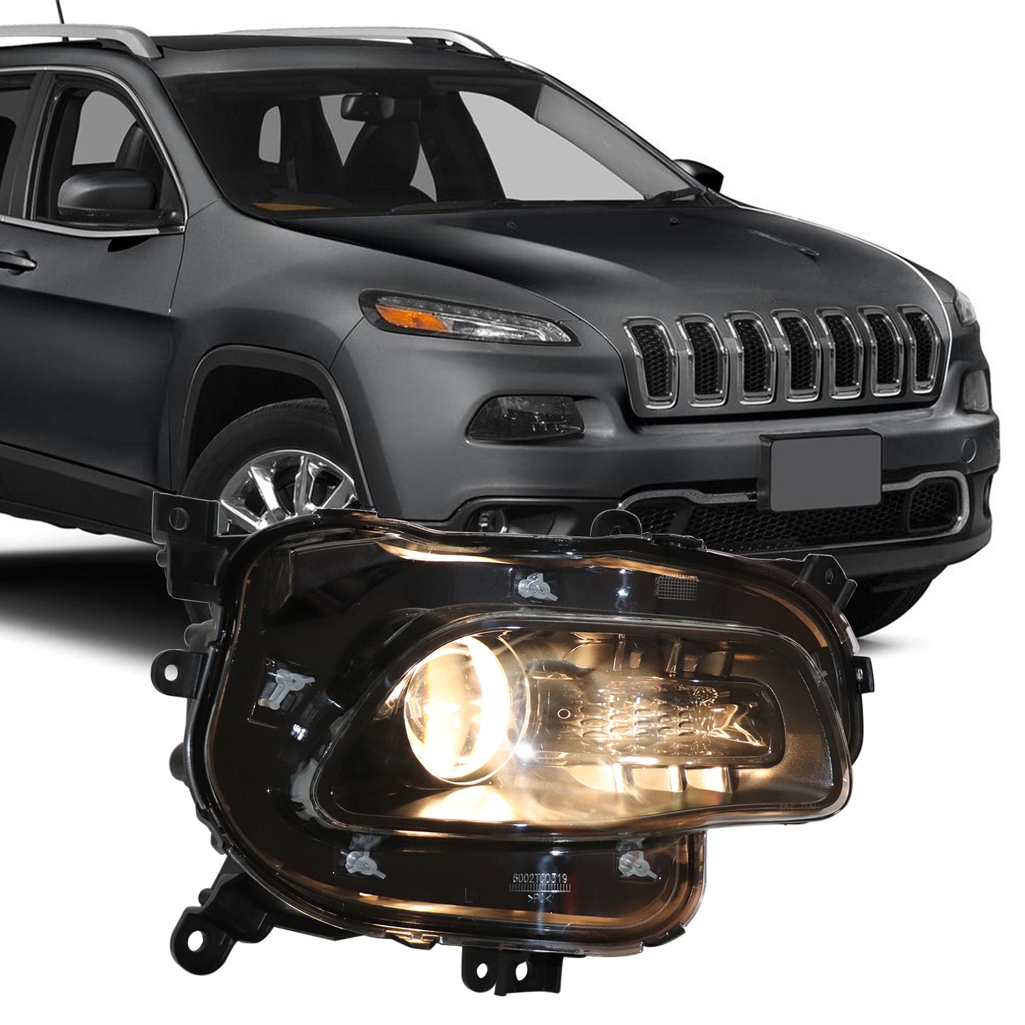 HWLMPS - For 2014-2018 Cherokee Halogen Headlights Assembly(W/DOT&SAE)