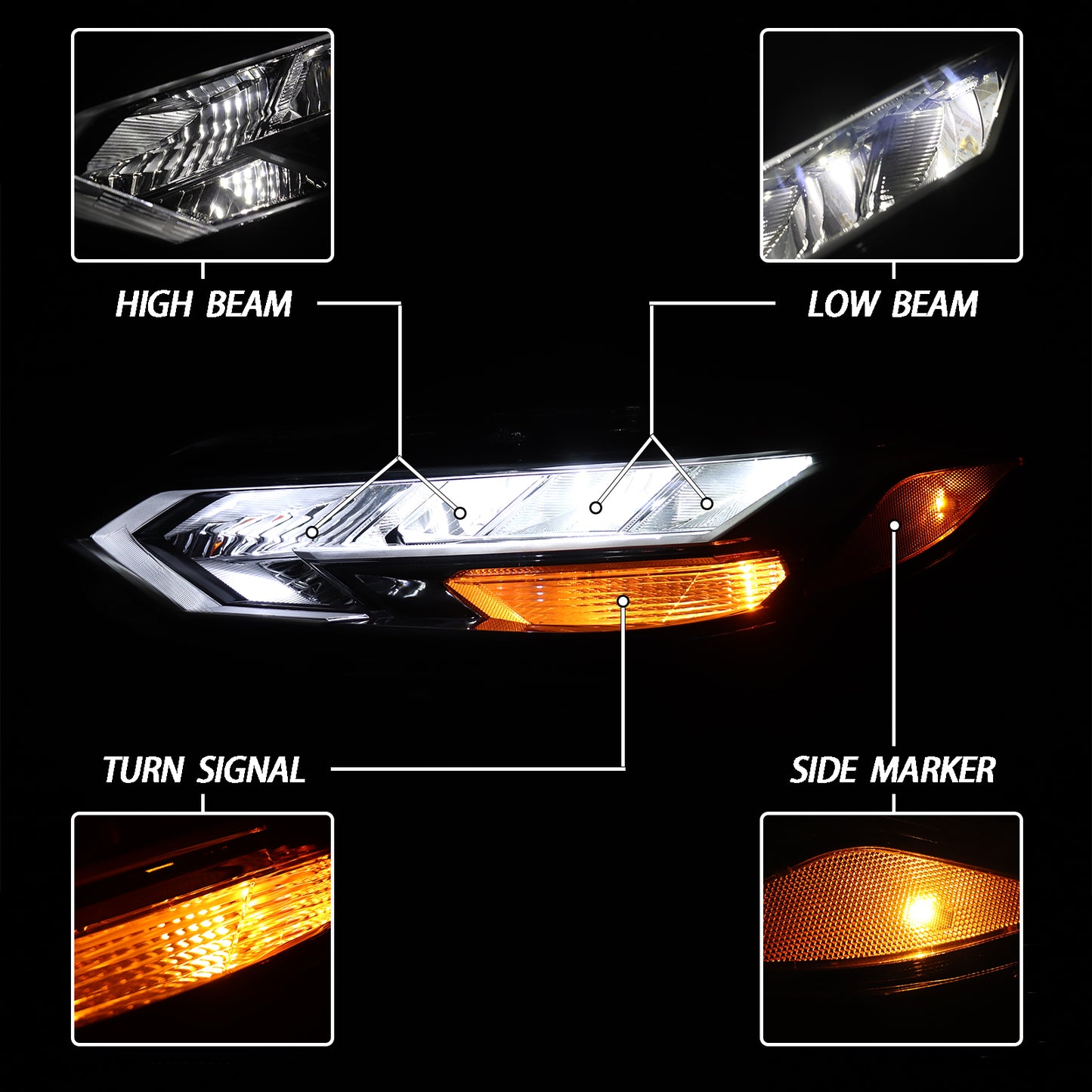 HWLMPS - For 2020-2022 Sentra SR Led Headlights Assembly(W/DOT&SAE)