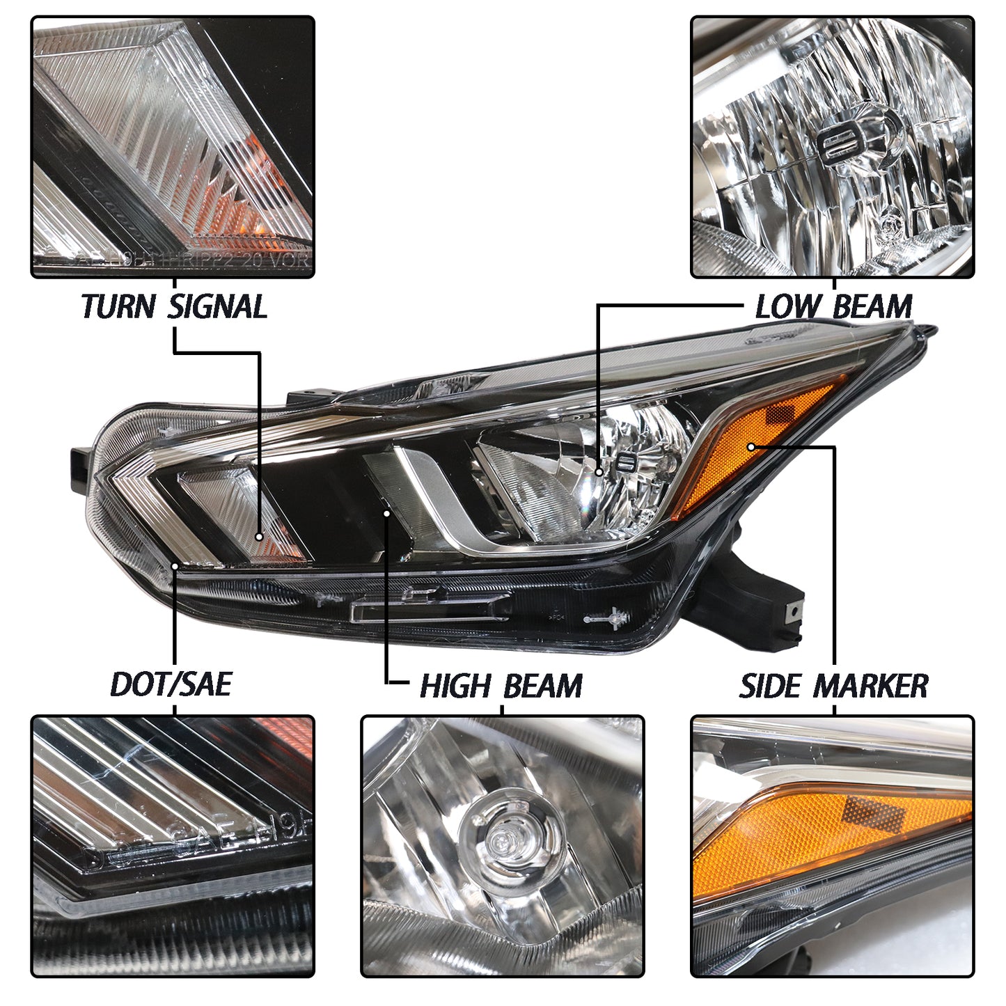 HWLMPS - For 2020-2022 VersaS/SV Halogen Headlights Assembly(W/DOT&SAE)