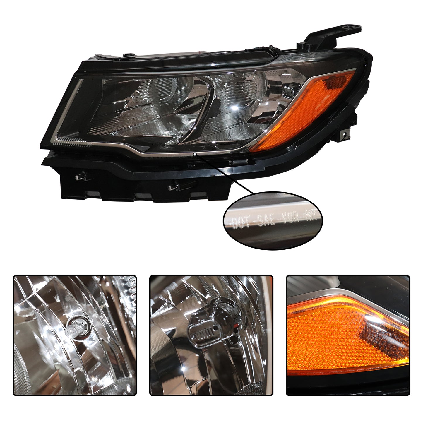 HWLMPS - For 2017-2021 Compass Halogen Headlights Assembly(W/DOT&SAE)