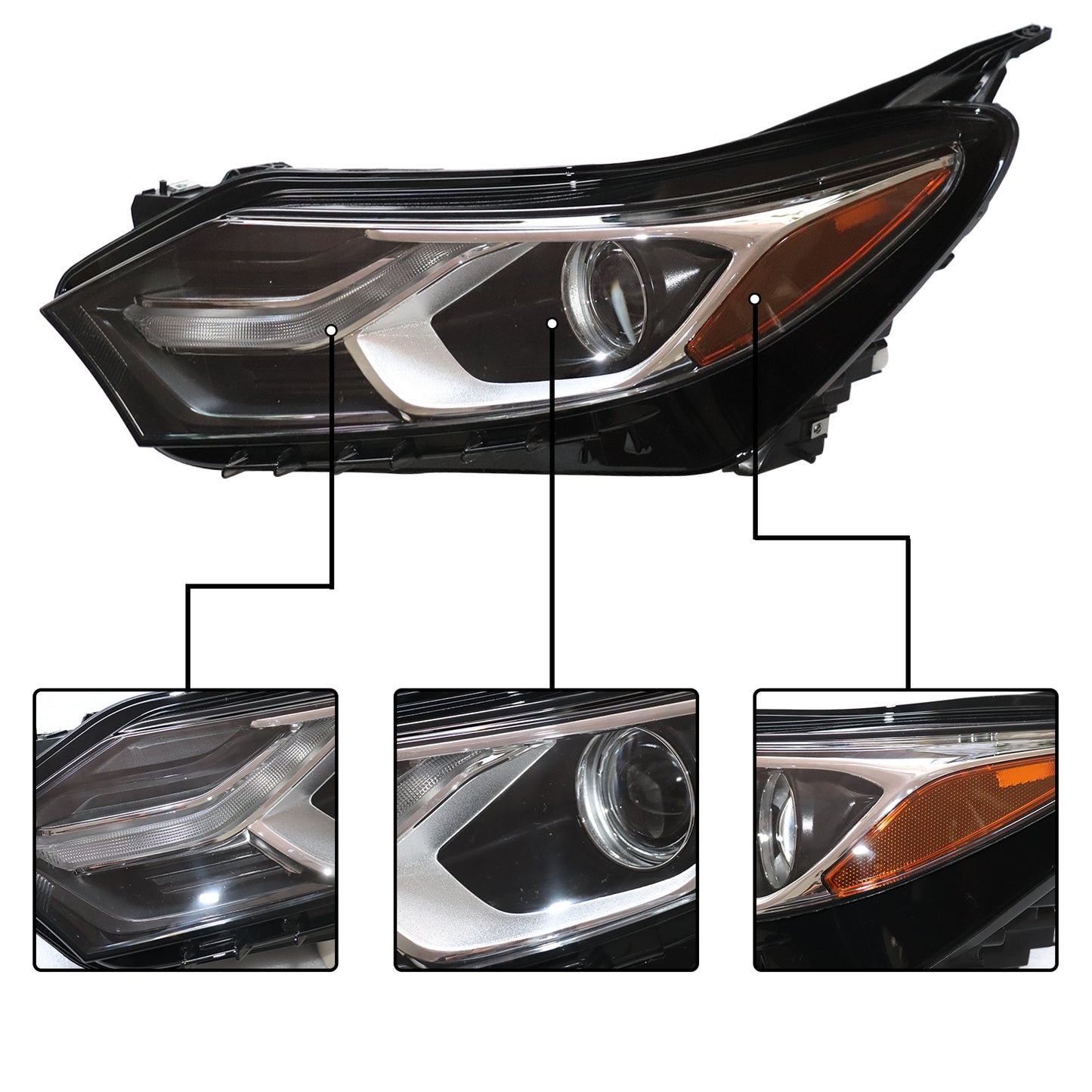 HWLMPS - For 2018-2021 Equinox Halogen Headlights Assembly W/LED DRL(DOT&SAE)