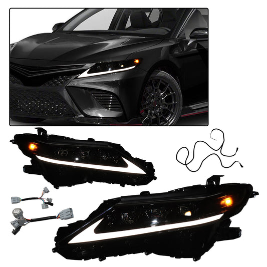 HWLMPS - For 2018-2022 Camry Full Led Trible Beam Headlights（Lexus Style）