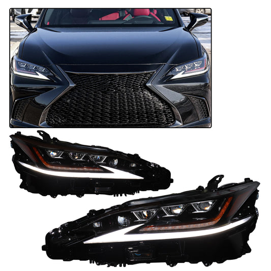 HWLMPS - For 2019 -2022 Lexus ES Led Trible Beam Headlights W/Sequential Signal