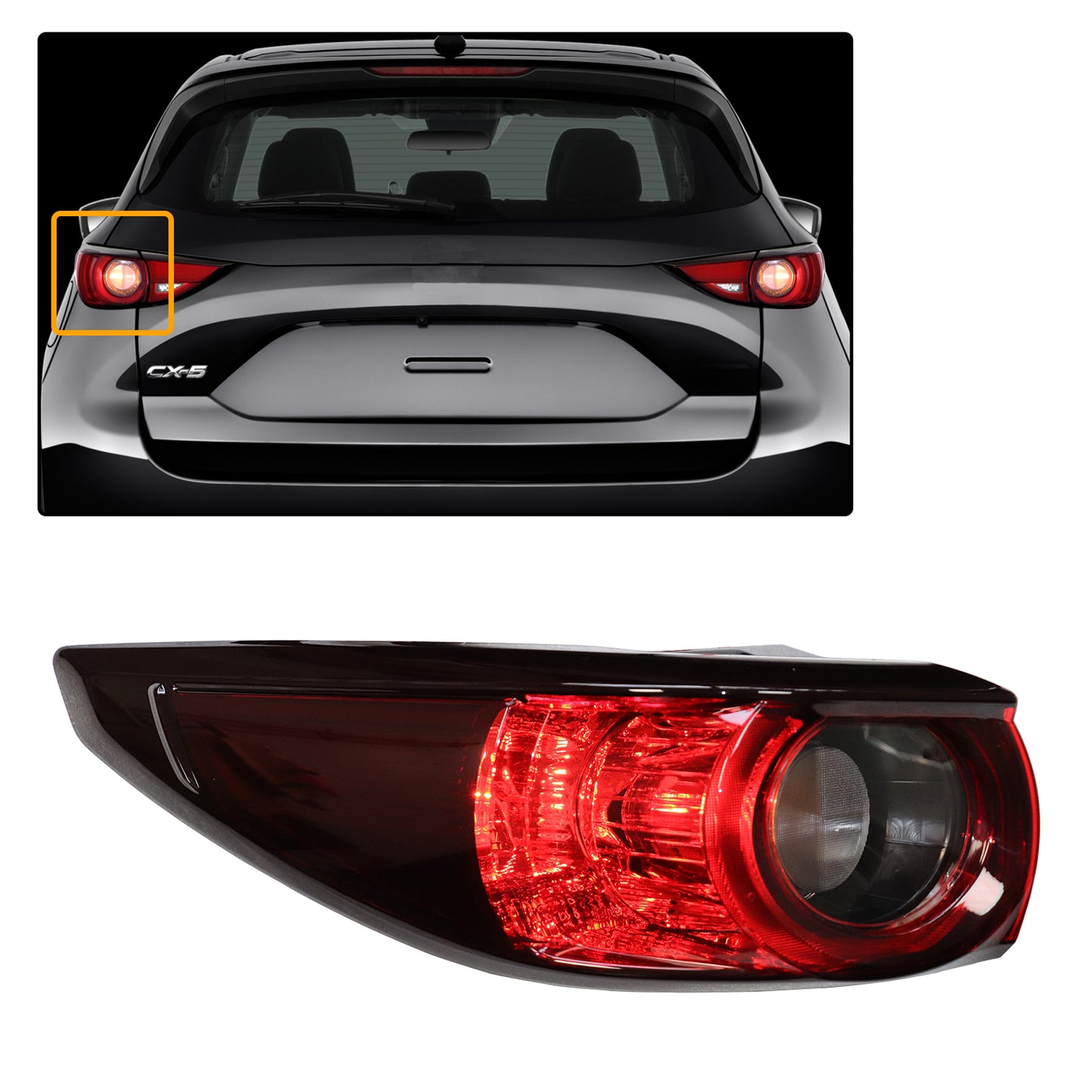 HWLMPS - For 2017-2021 Mazda CX-5 Halogen Taillights Assembly