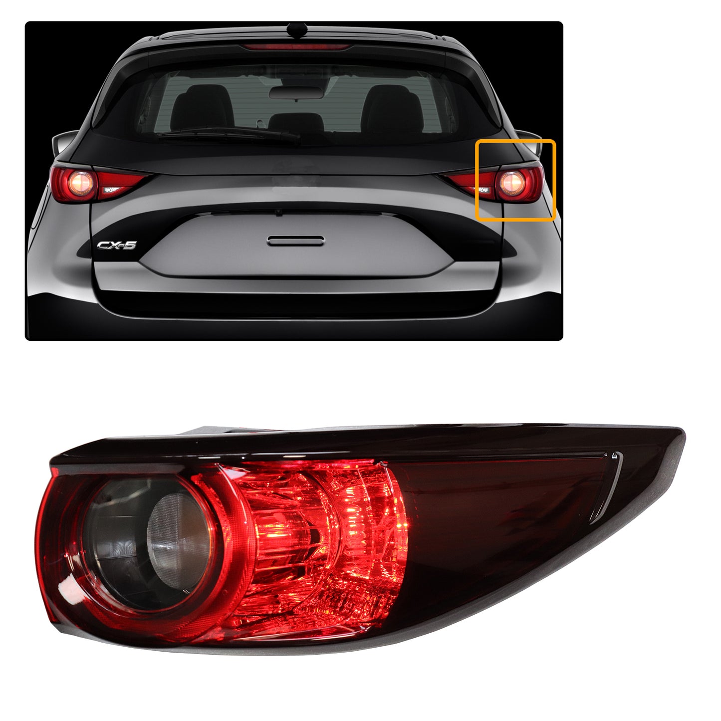 HWLMPS - For 2017-2021 Mazda CX-5 Halogen Taillights Assembly