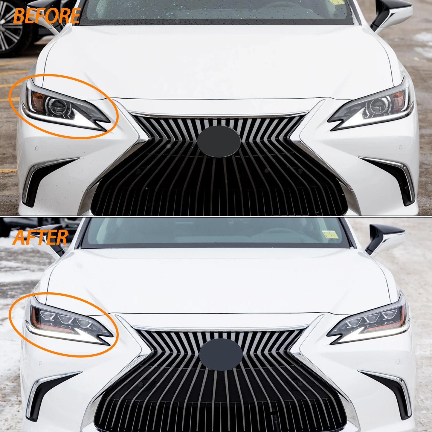 HWLMPS - For 2019 -2022 Lexus ES Led Trible Beam Headlights W/Sequential Signal