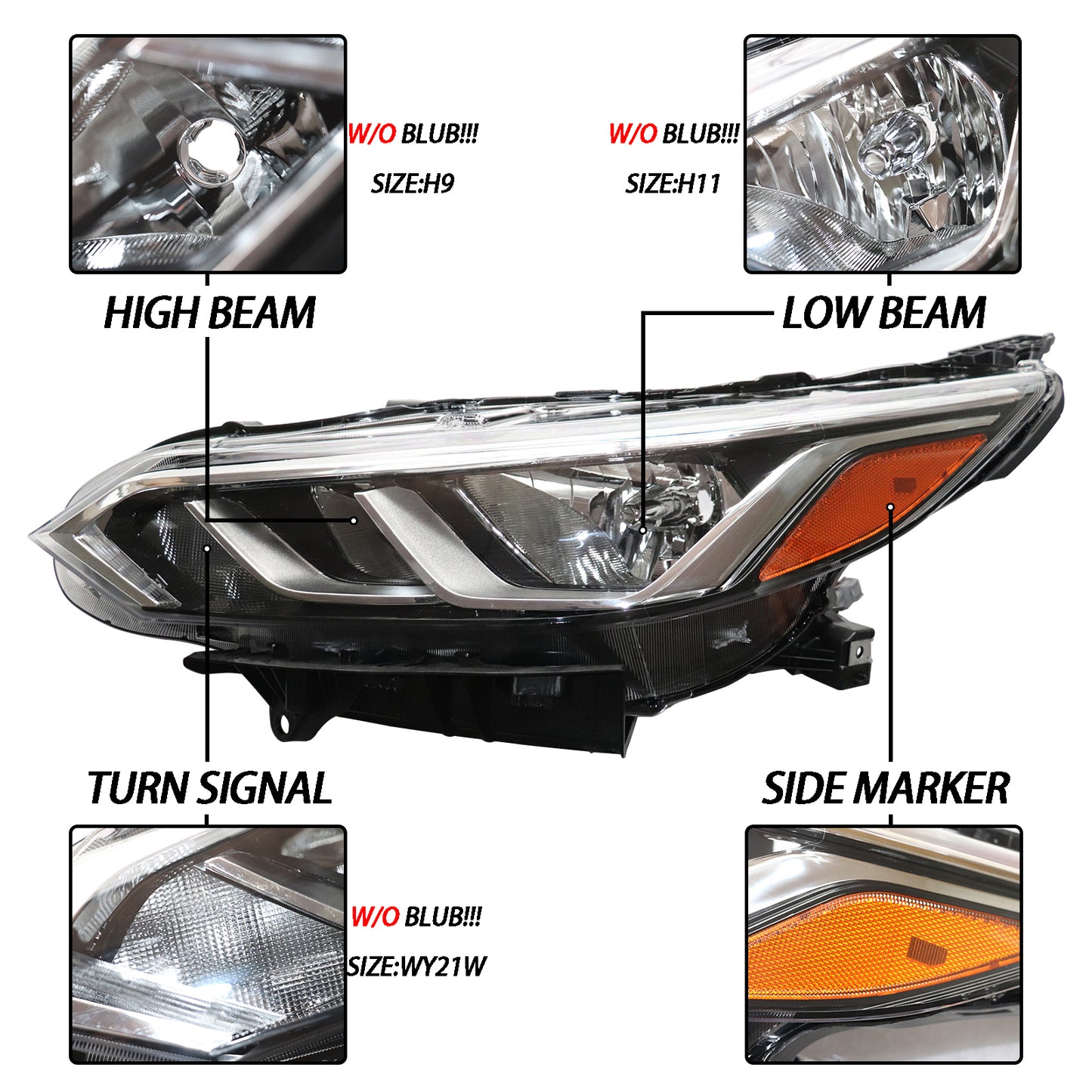 HWLMPS - For 2020-2022 SentraS/SV Halogen Headlights