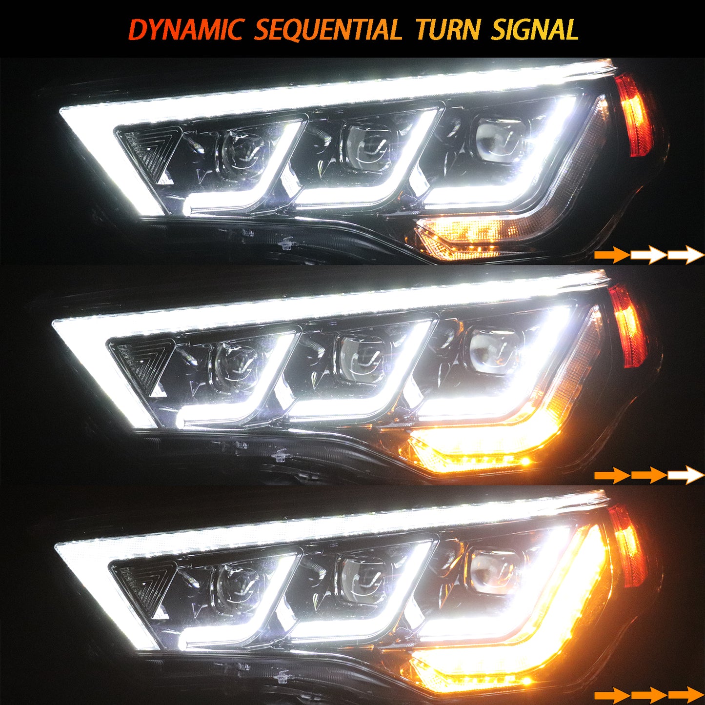 HWLMPS - For 2014-2022 4Runner Led Trible Beam Headlights Assembly