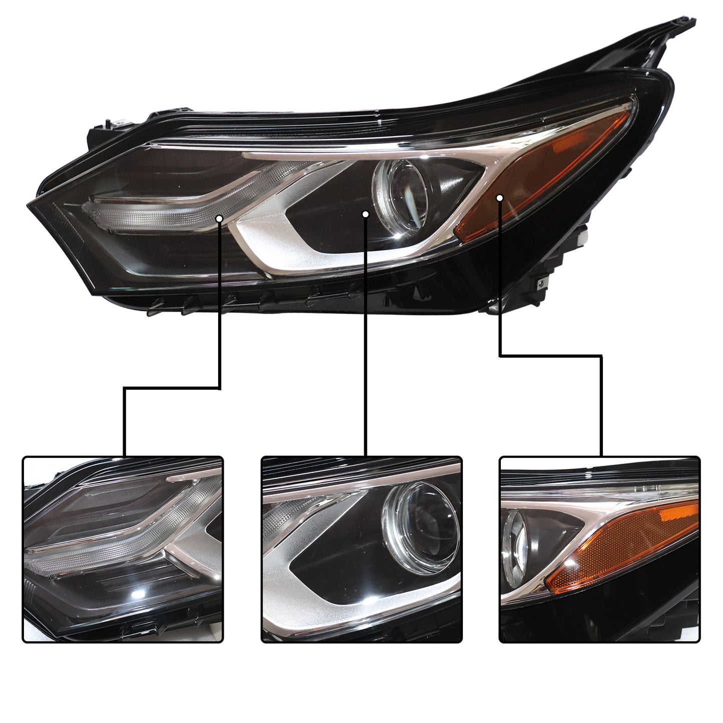 HWLMPS - For 2018-2021 Equinox Halogen Headlights Assembly W/LED DRL（DOT&SAE）