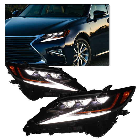 HWLMPS - For 2016 -2018 Lexus ES Led Trible Beam Headlights W/Sequential Signal